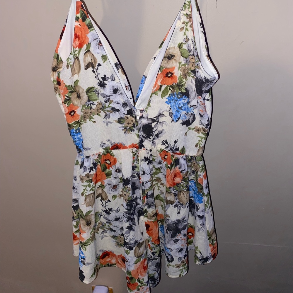 Low Cut Floral Romper
